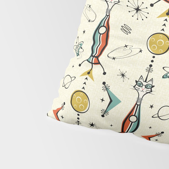 Atomic Kitty Rockets ©studioxtine Pillow Sham Gallery Image 4