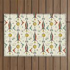 Atomic Kitty Rockets ©studioxtine Outdoor Rug Gallery Image 1