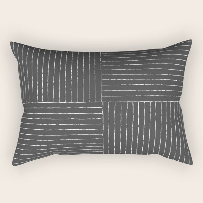 Lines III (Dark Gray) Rectangular Pillow Gallery Image 1