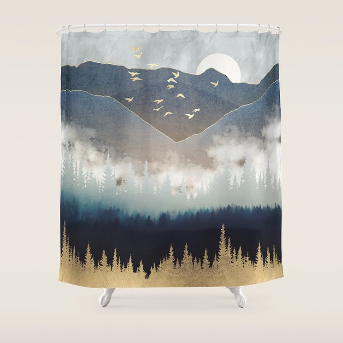 Blue Mountain Mist Shower Curtain Gallery Image 1