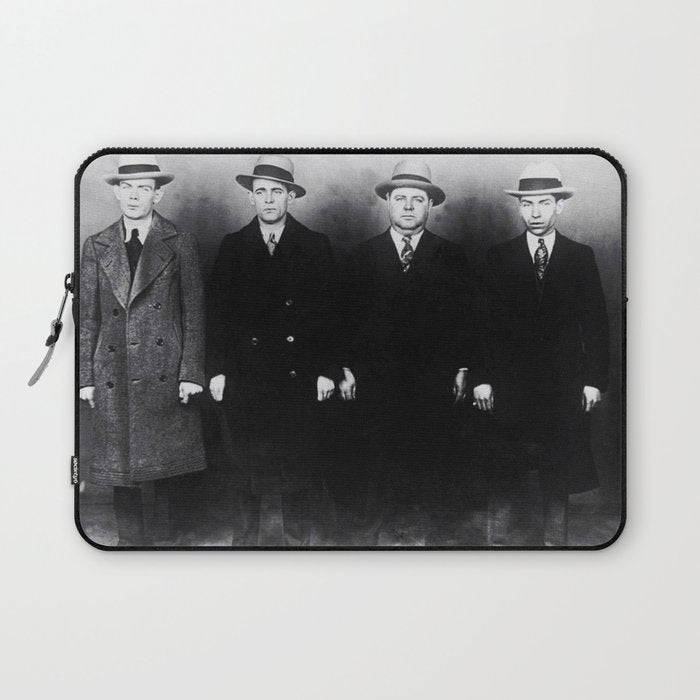 The Syndicate - 'Lucky' Luciano & New York gangsters Ed Diamond, Jack Diamond, & Fatty Walsh black and white photography / photographs Laptop Sleeve Gallery Image 1