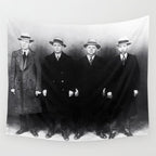 The Syndicate - 'Lucky' Luciano & New York gangsters Ed Diamond, Jack Diamond, & Fatty Walsh black and white photography / photographs Wall Tapestry Gallery Image 4
