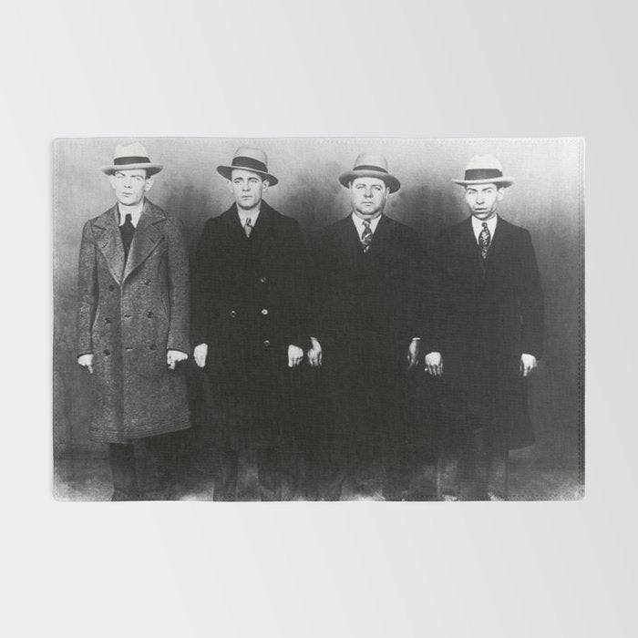 The Syndicate - 'Lucky' Luciano & New York gangsters Ed Diamond, Jack Diamond, & Fatty Walsh black and white photography / photographs Rug Gallery Image 2