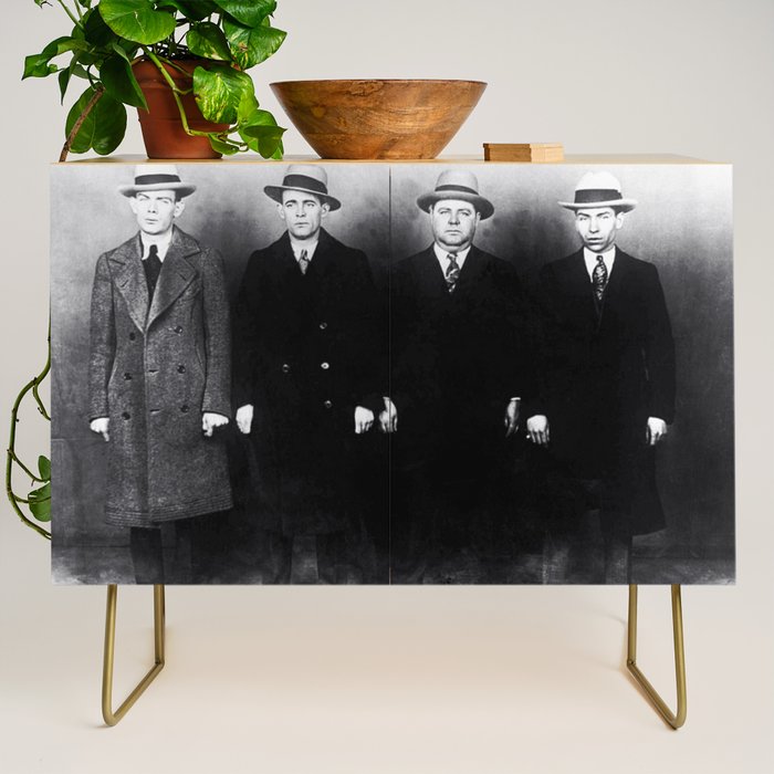 The Syndicate - 'Lucky' Luciano & New York gangsters Ed Diamond, Jack Diamond, & Fatty Walsh black and white photography / photographs Credenza Gallery Image 1