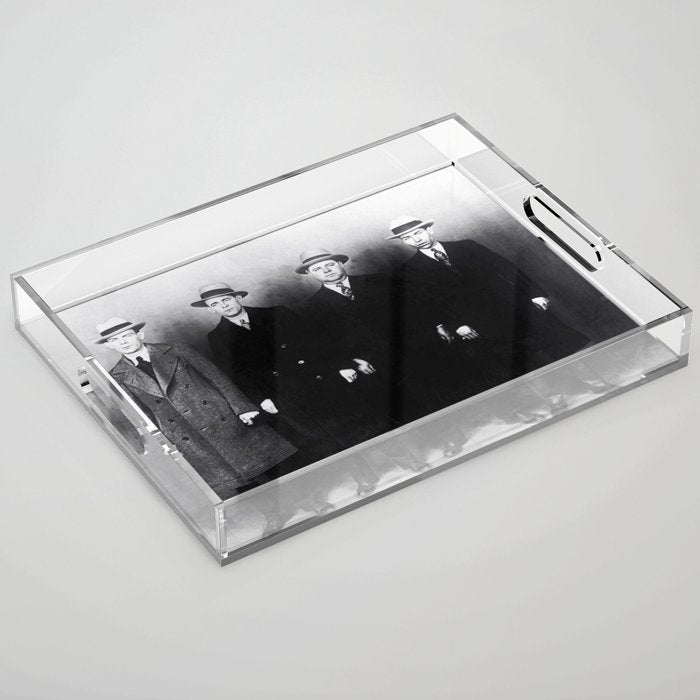 The Syndicate - 'Lucky' Luciano & New York gangsters Ed Diamond, Jack Diamond, & Fatty Walsh black and white photography / photographs Acrylic Tray Gallery Image 1