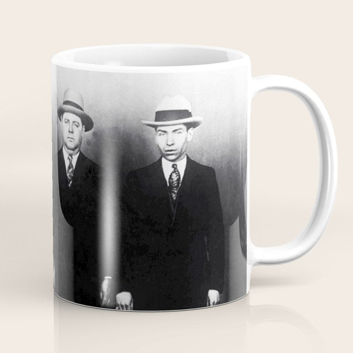 The Syndicate - 'Lucky' Luciano & New York gangsters Ed Diamond, Jack Diamond, & Fatty Walsh black and white photography / photographs Coffee Mug Gallery Image 1