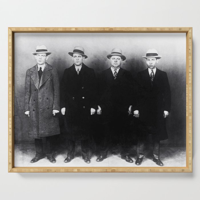 The Syndicate - 'Lucky' Luciano & New York gangsters Ed Diamond, Jack Diamond, & Fatty Walsh black and white photography / photographs Serving Tray Gallery Image 1