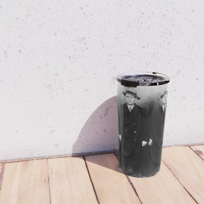 The Syndicate - 'Lucky' Luciano & New York gangsters Ed Diamond, Jack Diamond, & Fatty Walsh black and white photography / photographs Travel Mug Gallery Image 4