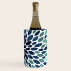 Flower Bloom, Aqua and Navy Wine Chiller Gallery Image 3