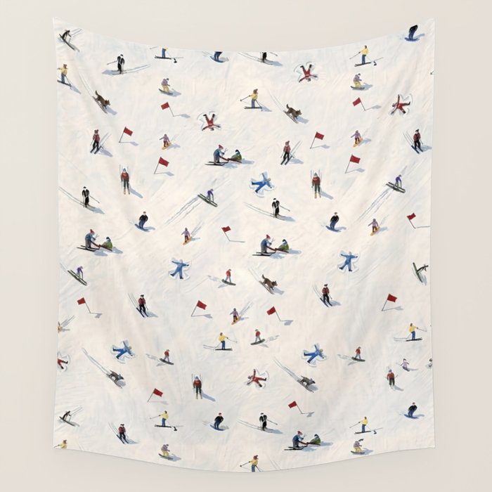 Les Skieurs Wall Tapestry Gallery Image 3