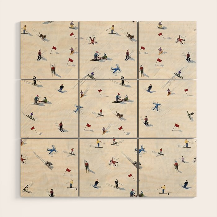 Les Skieurs Wood Wall Art Gallery Image 1