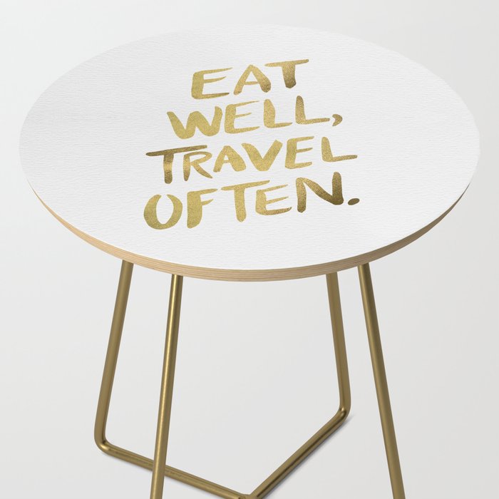 Eat Well Travel Often on Gold Side Table Gallery Image 2
