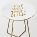 Eat Well Travel Often on Gold Side Table Gallery Image 2