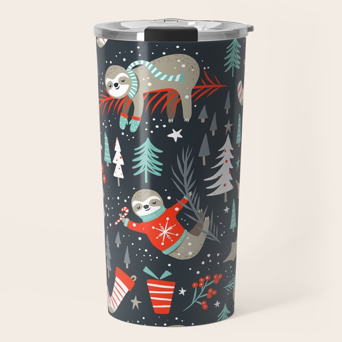 Slothy Holidays Travel Mug Gallery Image 1