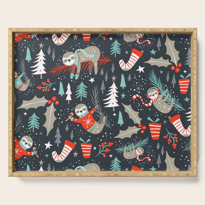Slothy Holidays Serving Tray Gallery Image 1
