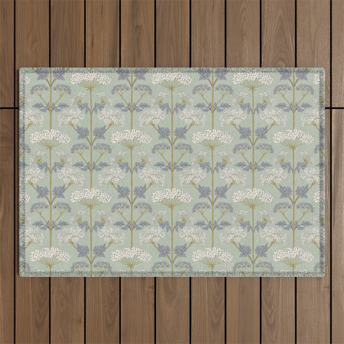 Vintage Sage Floral Outdoor Rug Gallery Image 1