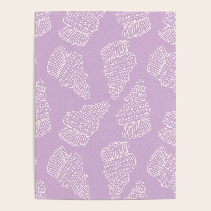 Conch Shell on Lavender Poster Gallery Image 1