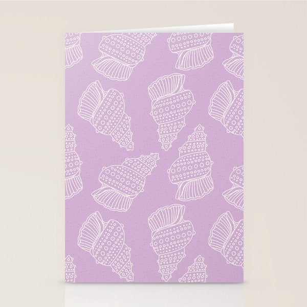 Conch Shell on Lavender Stationery Card Gallery Image 2
