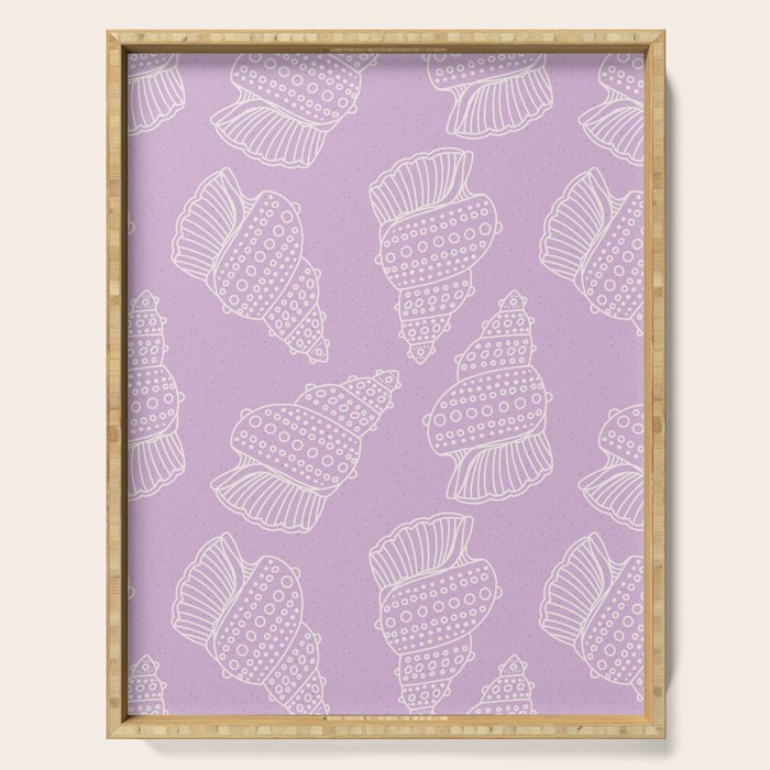 Conch Shell on Lavender Serving Tray Gallery Image 1