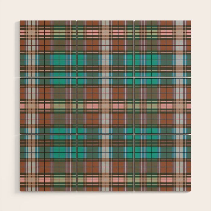 Earthy Tartan Elegance Wood Wall Art Gallery Image 1