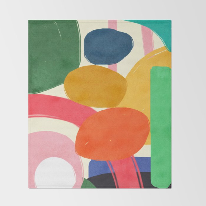 Modern Abstract Shape 01 Throw Blanket Gallery Image 2