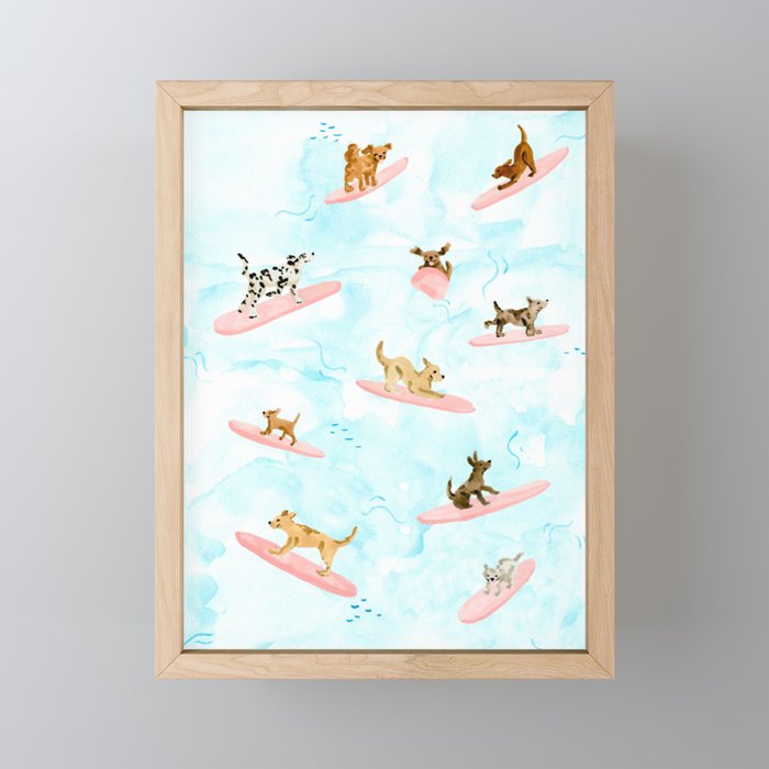 Dogs Surfing Mini Art Print Gallery Image 1