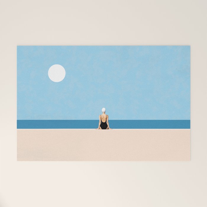 Minimalist Beach Sun Horizon Welcome Mat Gallery Image 1