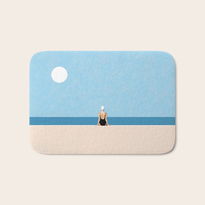 Minimalist Beach Sun Horizon Bath Mat Gallery Image 1