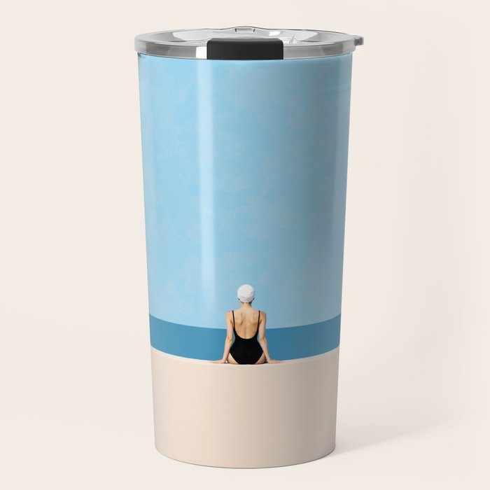 Minimalist Beach Sun Horizon Travel Mug Gallery Image 1