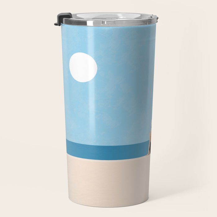 Minimalist Beach Sun Horizon Travel Mug Gallery Image 3