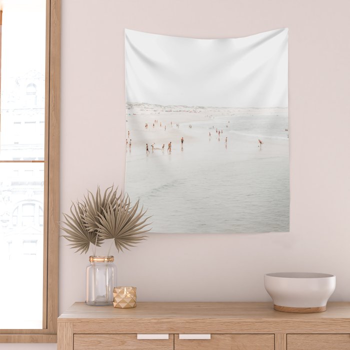 At The Beach (seven) - minimal beach series - ocean sea photography by Ingrid Beddoes Wall Tapestry Gallery Image 2