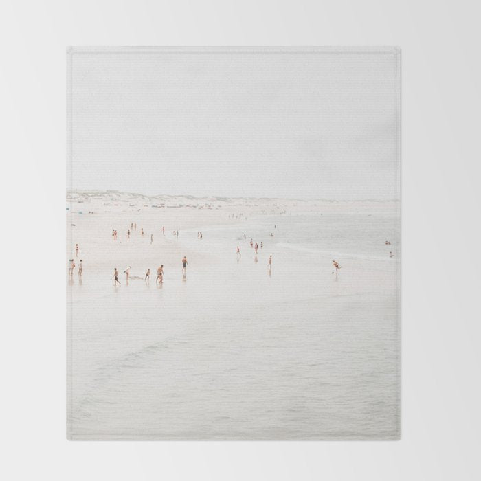 At The Beach (seven) - minimal beach series - ocean sea photography by Ingrid Beddoes Throw Blanket Gallery Image 2