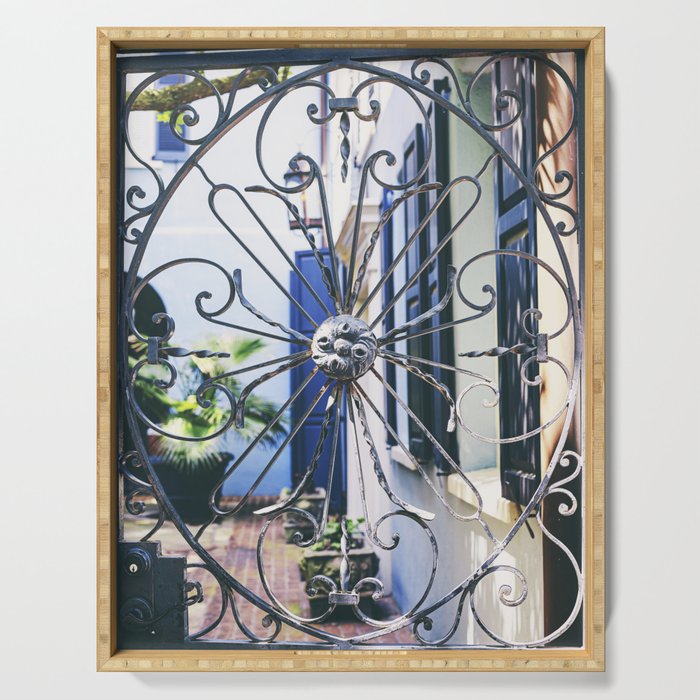 Charleston Courtyard Photography Serving Tray Gallery Image 1