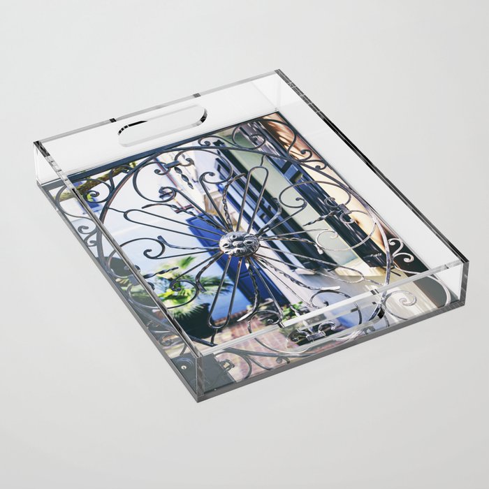 Charleston Courtyard Photography Acrylic Tray Gallery Image 1