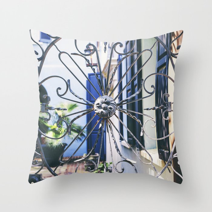 Charleston Courtyard Photography Throw Pillow Gallery Image 1
