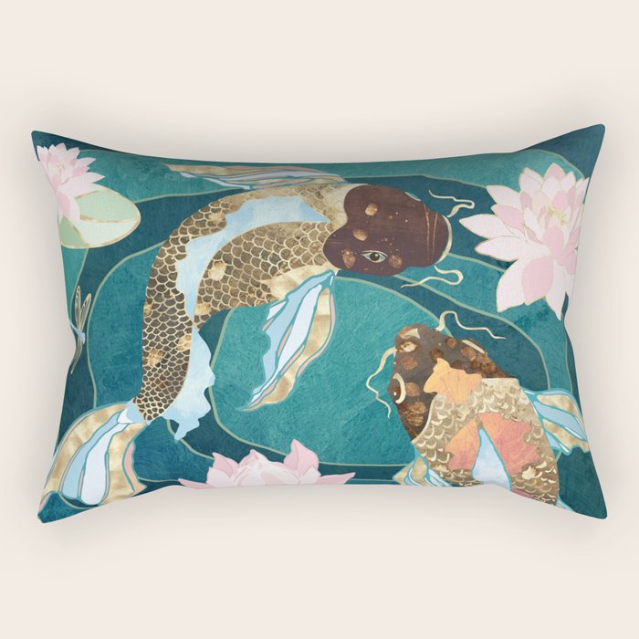 Metallic Koi III Rectangular Pillow Gallery Image 1