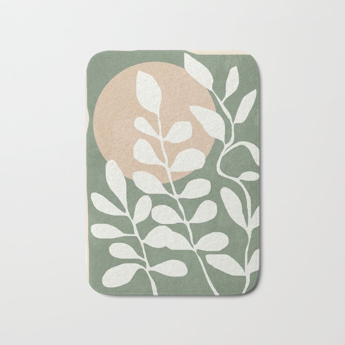 Minimal Abstract Leaves 02 Bath Mat Gallery Image 1