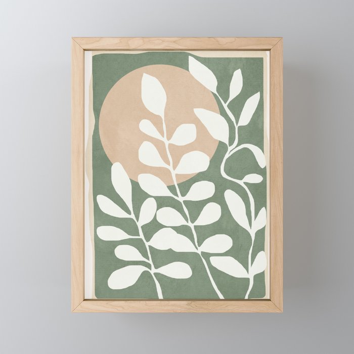 Minimal Abstract Leaves 02 Mini Art Print Gallery Image 1