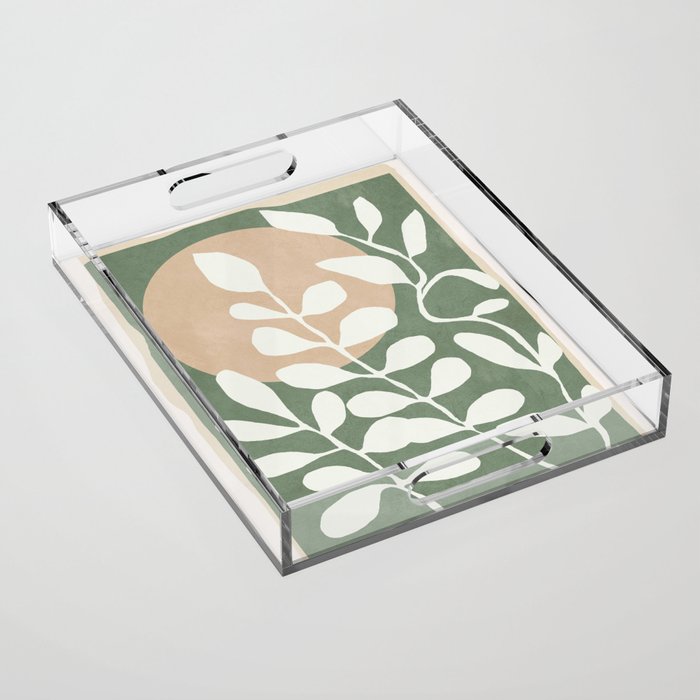Minimal Abstract Leaves 02 Acrylic Tray Gallery Image 1