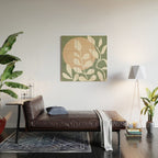 Minimal Abstract Leaves 02 Wood Wall Art Gallery Image 2