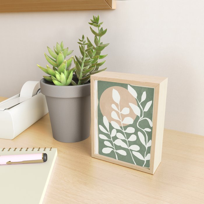 Minimal Abstract Leaves 02 Mini Art Print Gallery Image 2