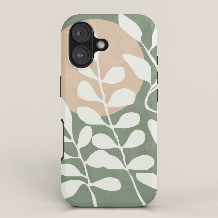 Minimal Abstract Leaves 02 iPhone Case Gallery Image 1