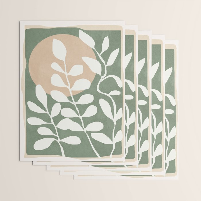 Minimal Abstract Leaves 02 Wrapping Paper Gallery Image 3