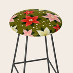 Poinsettia Pattern Stool Gallery Image 2