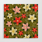 Poinsettia Pattern Wood Wall Art Gallery Image 1