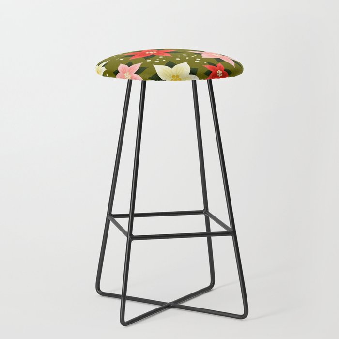 Poinsettia Pattern Stool Gallery Image 1