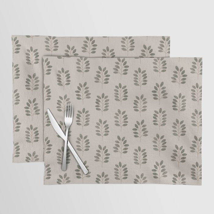noble branches - pewter and olive Placemat Gallery Image 1