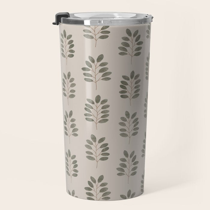 noble branches - pewter and olive Travel Mug Gallery Image 3