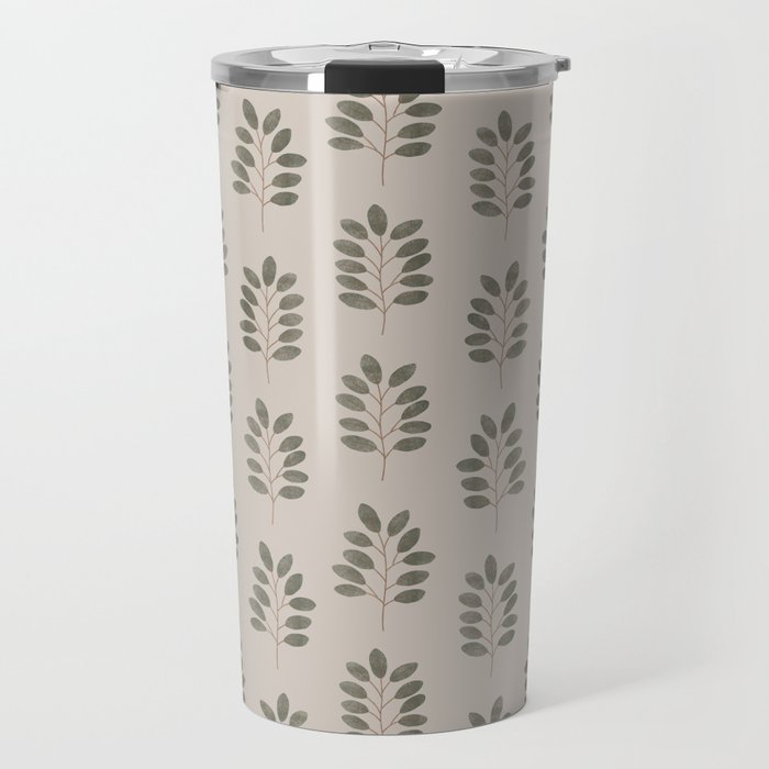 noble branches - pewter and olive Travel Mug Gallery Image 1