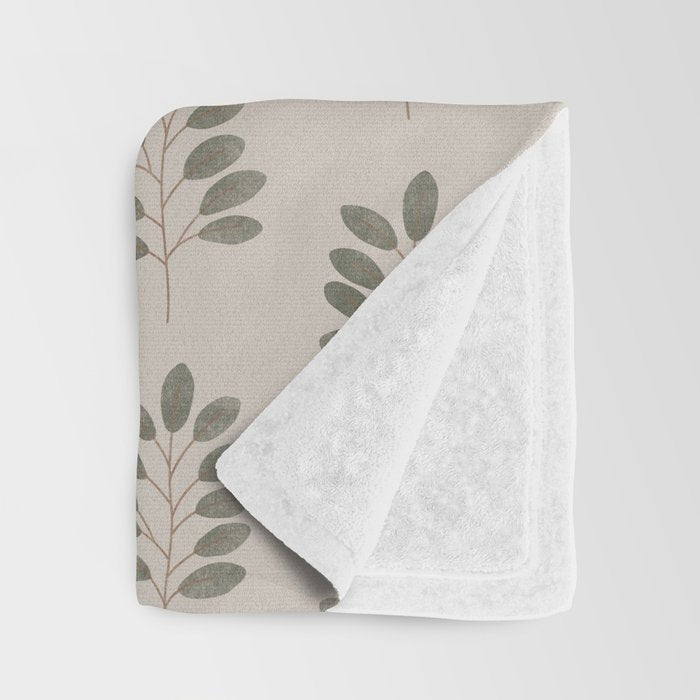 noble branches - pewter and olive Throw Blanket Gallery Image 3
